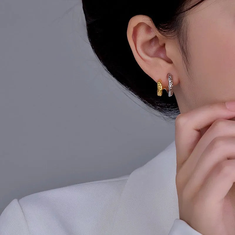 Close-up detail of the sparkling zircons and plating on the Double-Layer Studs