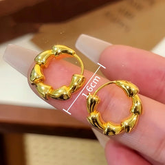 Angled view of the 14K Gold-Plated Hoop Earrings