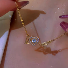 14K Gold-Plated LOVE Letter Necklace - beautiful LOVE Block Necklace