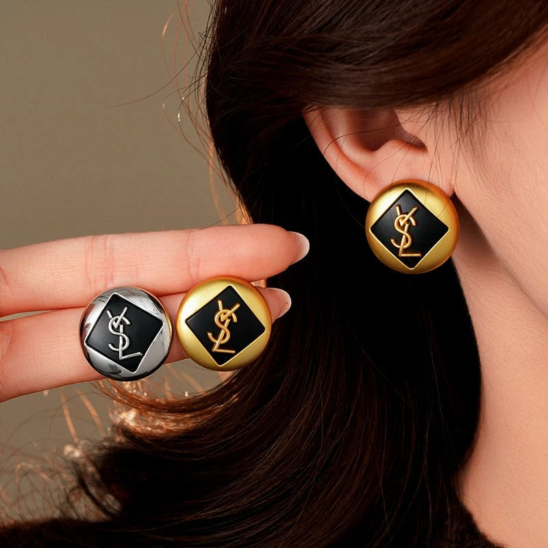 14K Gold-Plated Letter Stud Earrings - elegant Initial Letter Studs