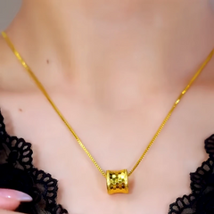 14K Gold-Plated Light Waist Necklace worn to showcase its length and pendant detail