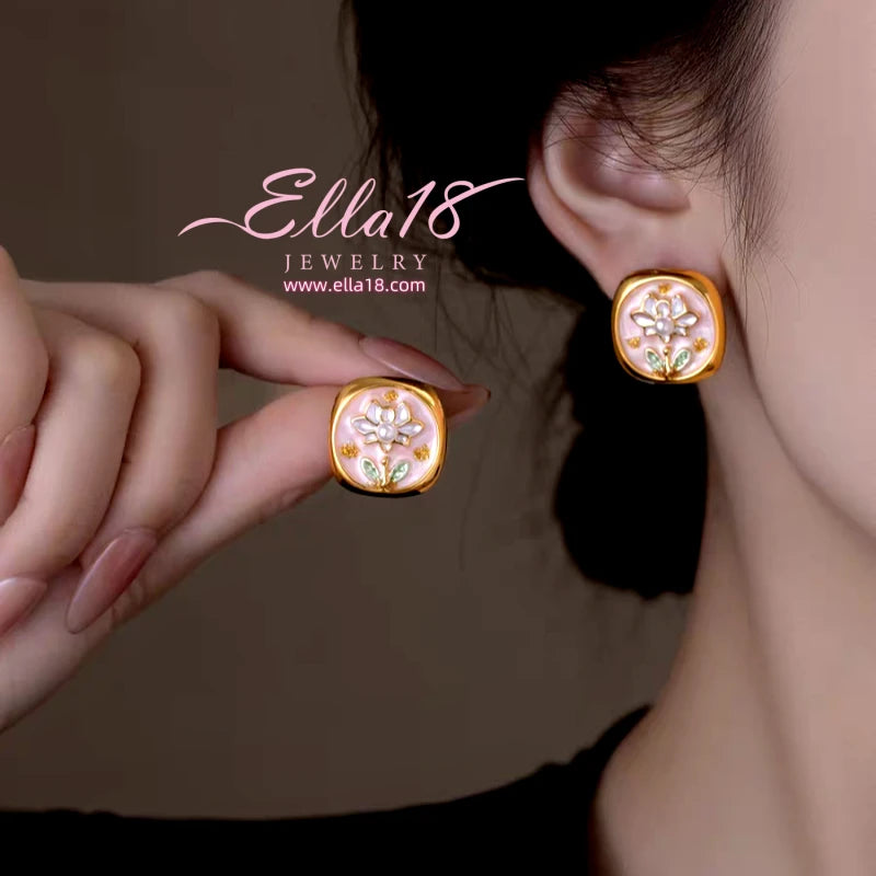 14K Gold-Plated Luxury Baroque Pearl Stud Earrings - elegant Baroque Pearl Studs