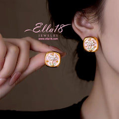 14K Gold-Plated Luxury Baroque Pearl Stud Earrings - elegant Baroque Pearl Studs