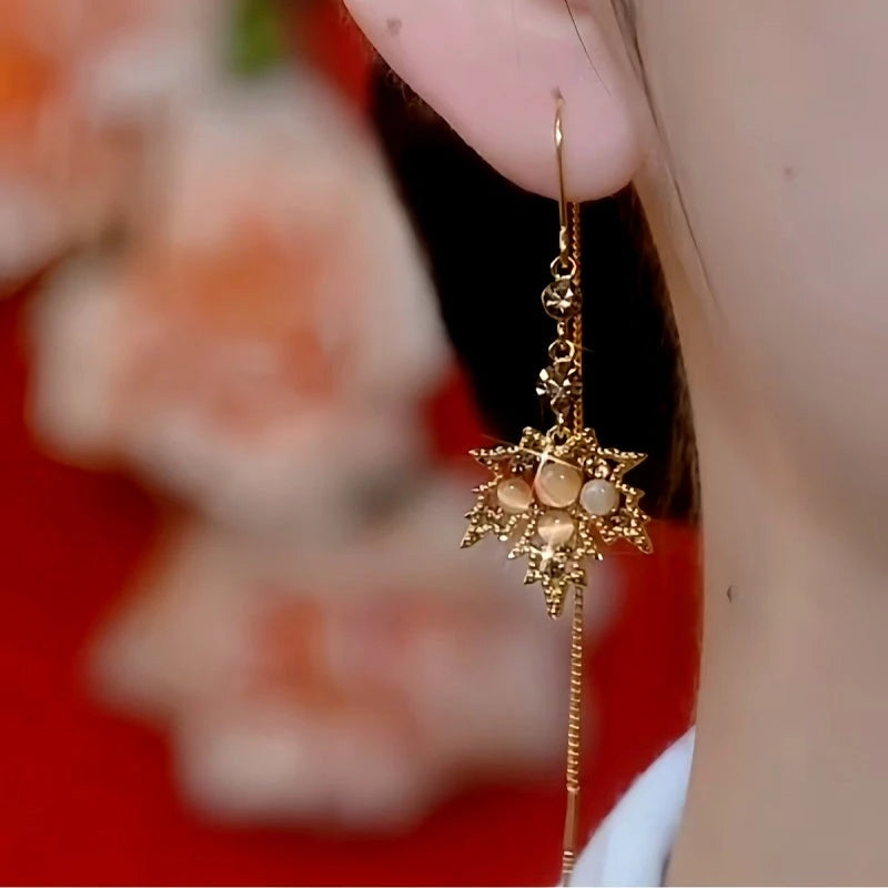 Close-up detail of the sparkling zircons and plating on the Maple Leaf Threaders