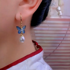 Close-up detail of the sparkling zircons and plating on the Blue Butterfly Tassel