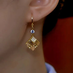 Close-up detail of the sparkling zircons and plating on the Cat's Eye Square