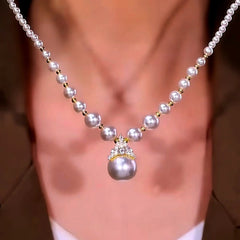 14K Gold-Plated Luxury Diamond Pearl Necklaces - beautiful Diamond Pearl Necklaces