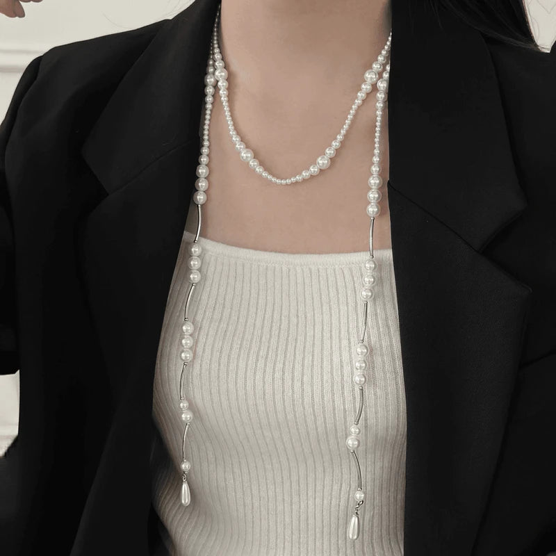 Detailed view of the 14K Gold-Plated Luxury French Bead Chain Necklace chain and pendant