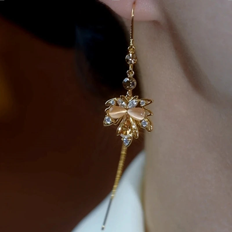Close-up detail of the sparkling zircons and plating on the Maple Leaf Threaders