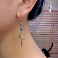 Close-up detail of the sparkling zircons and plating on the Zircon Flower Threaders