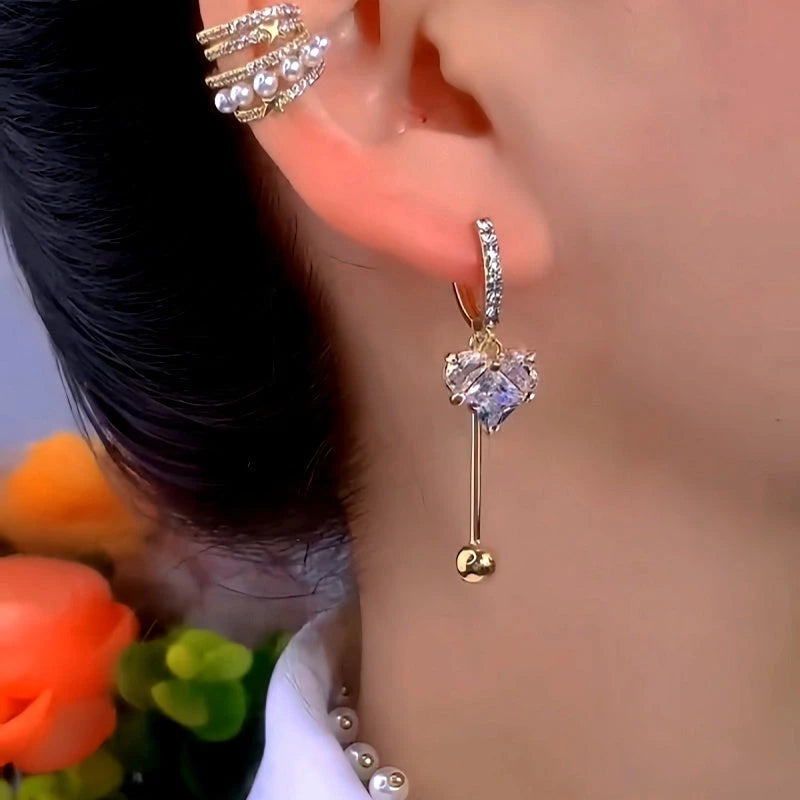 Close-up detail of the sparkling zircons and plating on the Pave Zircon Heart