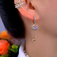 Close-up detail of the sparkling zircons and plating on the Pave Zircon Heart