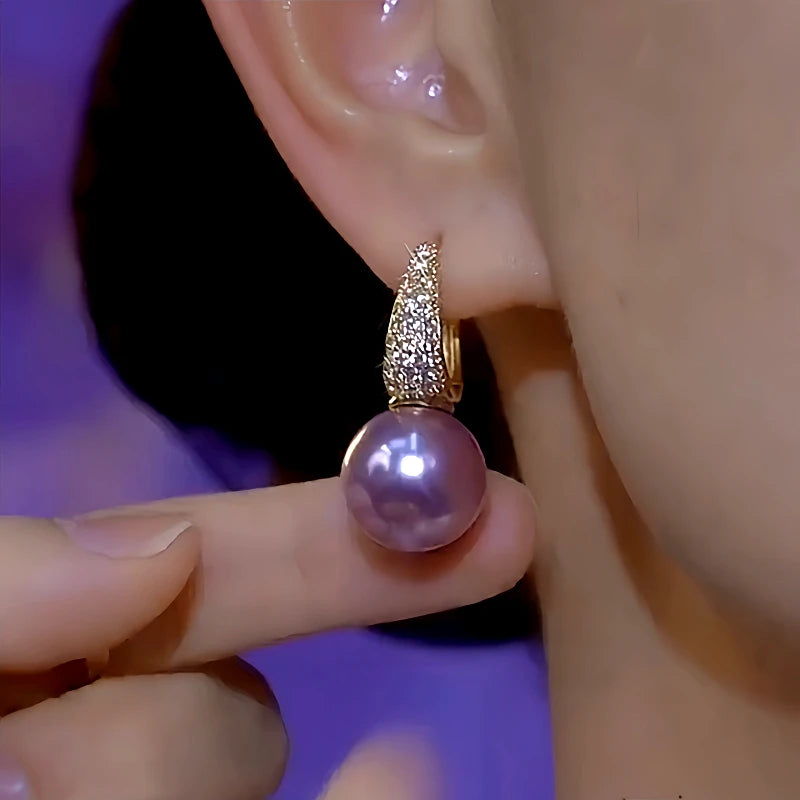 Close-up detail of the sparkling zircons and plating on the Zircon Purple Pearl