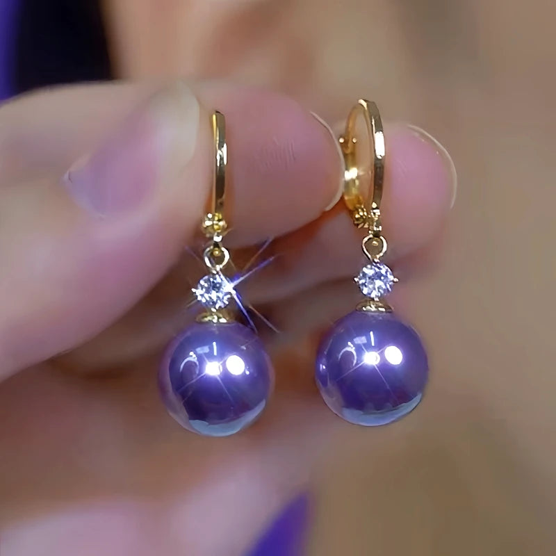 Close-up detail of the sparkling zircons and plating on the Zircon Purple Pearl