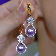 Close-up detail of the sparkling zircons and plating on the Zircon Purple Pearl