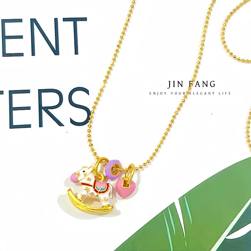 The perfect Rocking Horse Necklace for layering or wearing as a statement piece