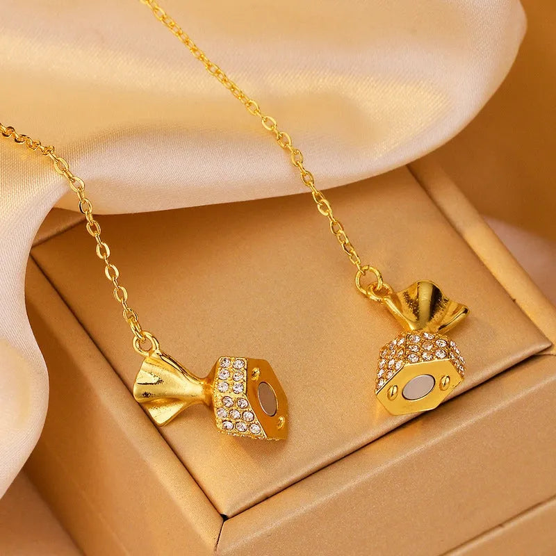 Close-up of the pendant and clasp on the Diamond Candy Necklace