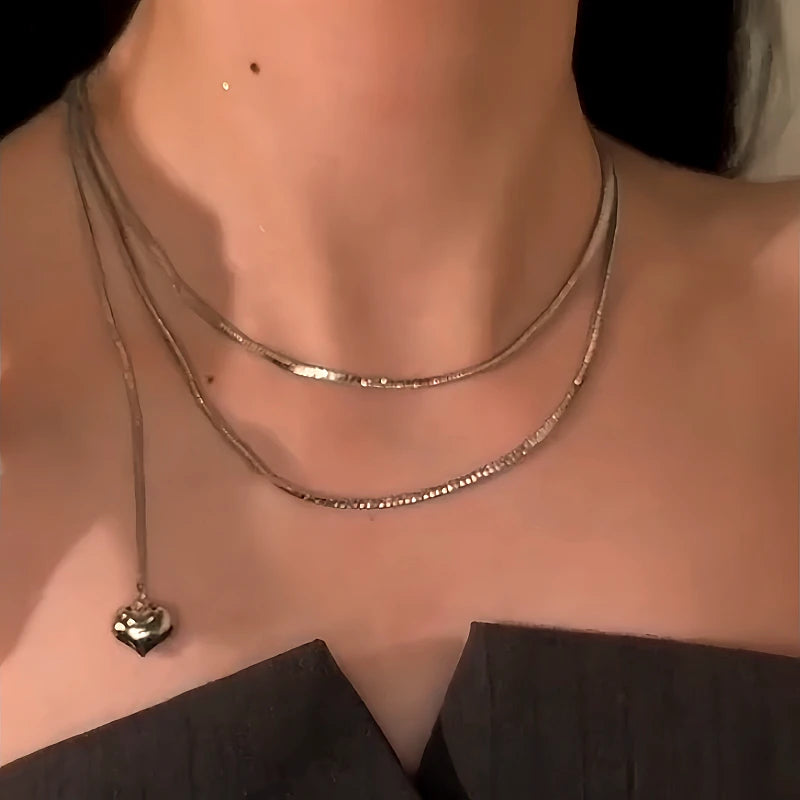 Close-up of the pendant and clasp on the Heart Necklace