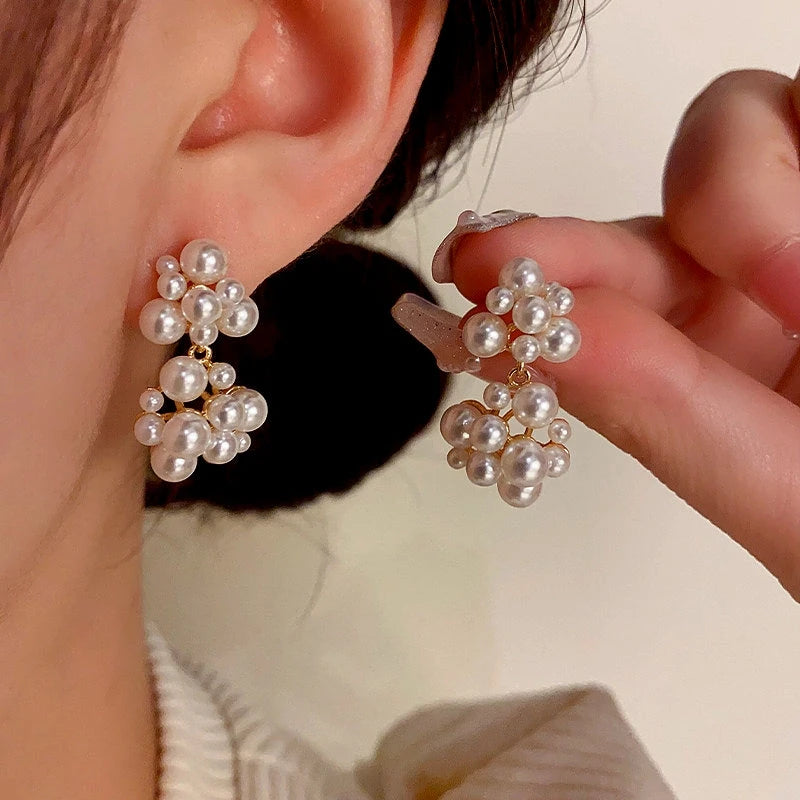 14K Gold-Plated Pearl Earrings - elegant Pearl Earrings