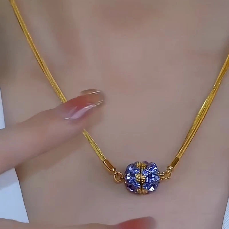 Close-up of the pendant and clasp on the Diamond Magnetic Necklaces