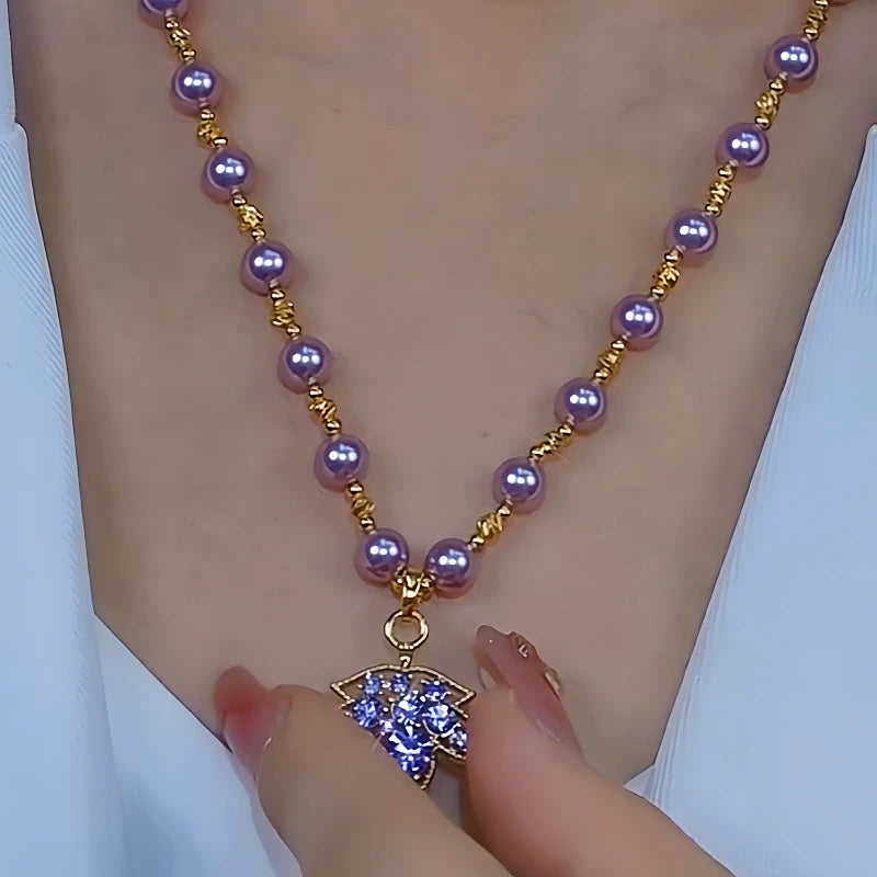 Close-up of the pendant and clasp on the Maple Leaf Necklace