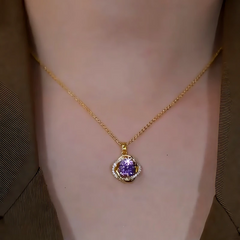 Close-up of the pendant and clasp on the Zircon Diamond Pendant