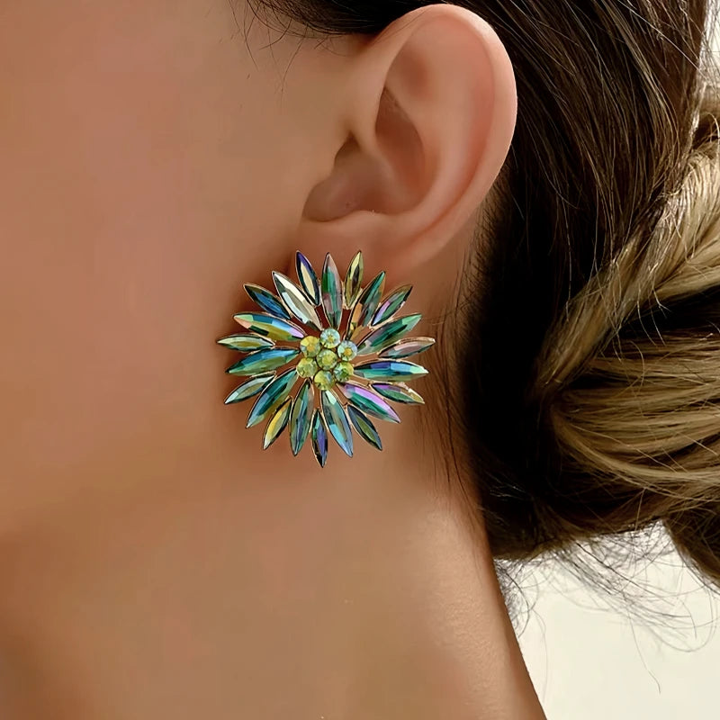 Styling the Rhinestone Flower Studs for a chic and modern look