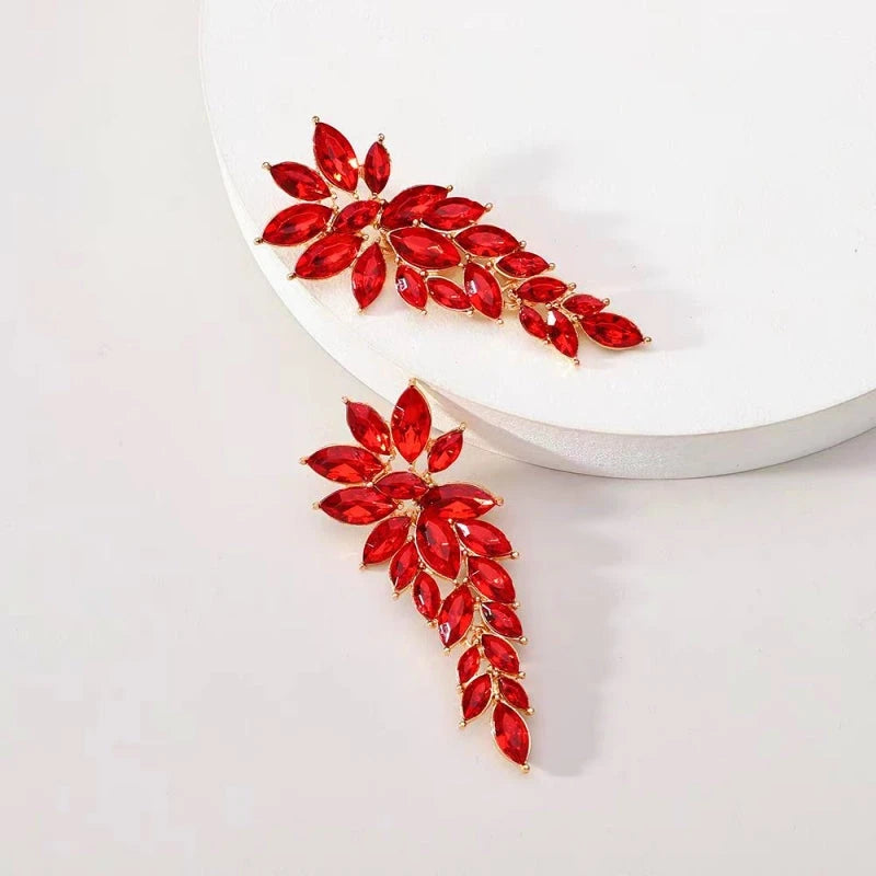Detailed view of the sparkling accents on the Wheat Tassel Earrings