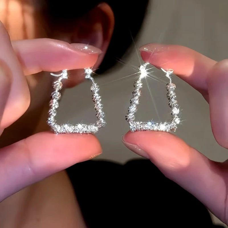 14K Gold-Plated Square Earrings - elegant Square Gold Earrings