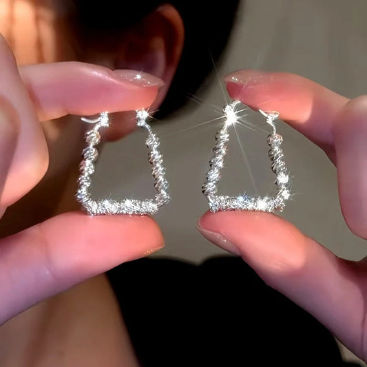 14K Gold-Plated Square Earrings - elegant Square Gold Earrings