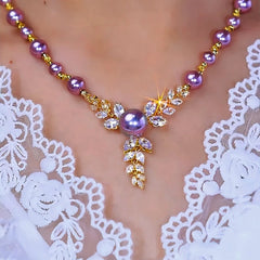 Close-up of the pendant and clasp on the Purple Bead Necklace