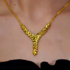 14K Gold-Plated Wheat Necklace - beautiful Wheat Necklace