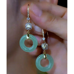 Close-up detail of the sparkling zircons and plating on the Ancient Style Earrings