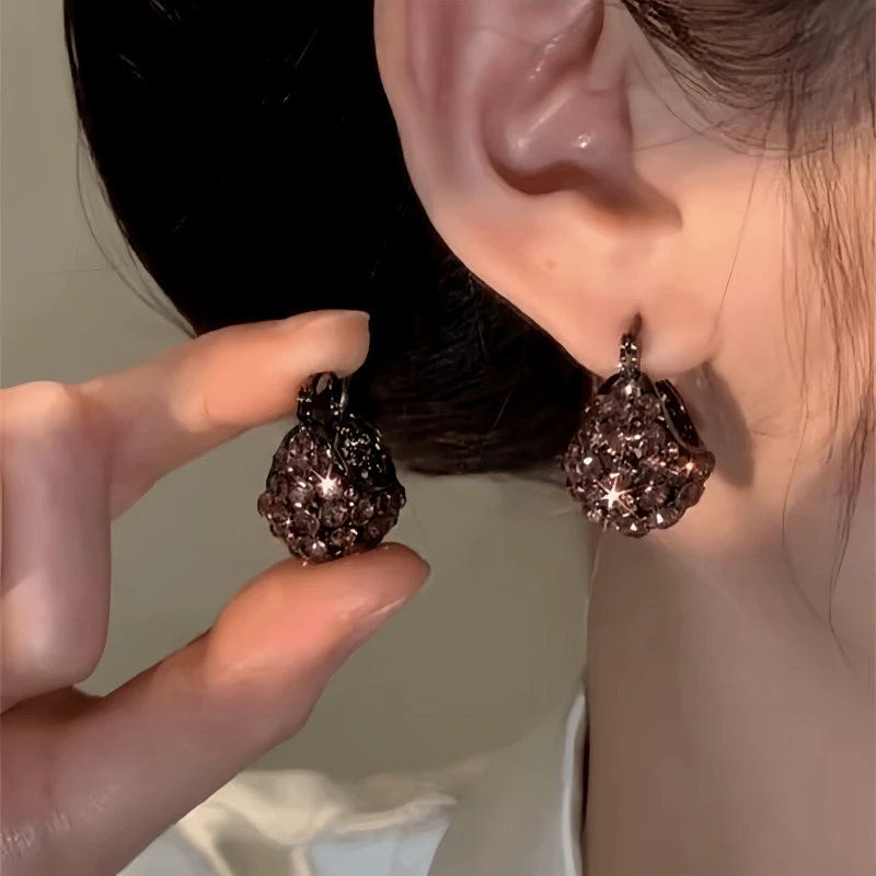 14K Gold-Plated Zircon Basket Earrings - elegant Basket Earrings