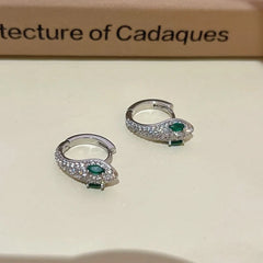 Angled view of the 14K Gold-Plated Zircon Bead Peandant Earrings