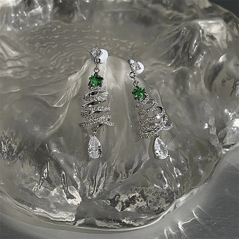 Perfect White Christmas Tree Earrings for adding glamour to any outfit