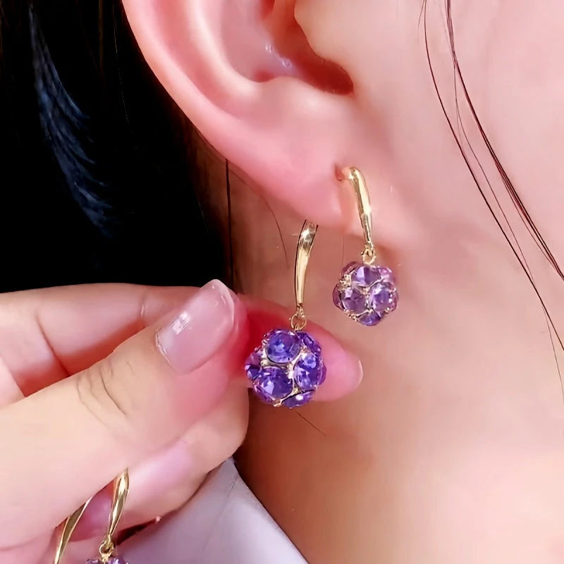 Perfect Purple Ball Earrings for adding glamour to any outfit