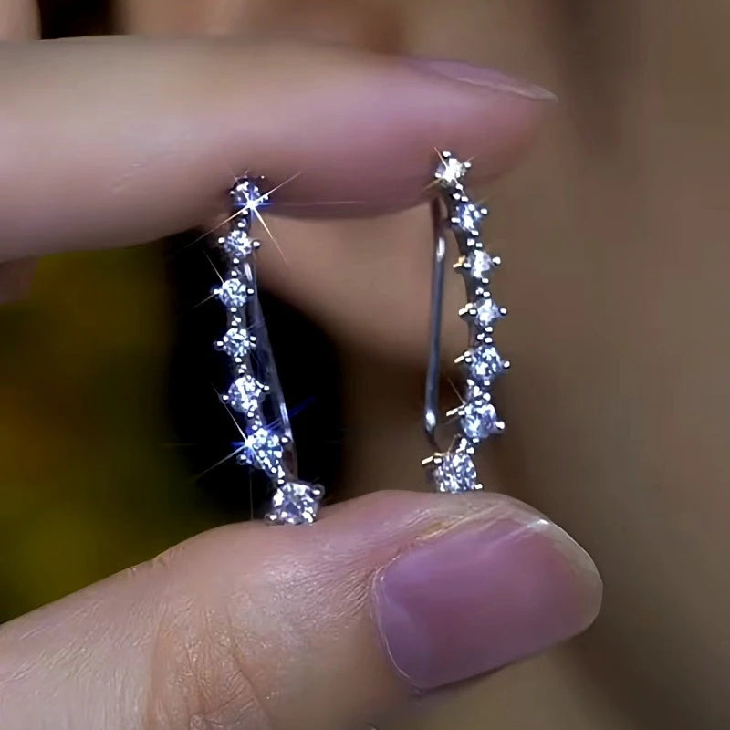 Close-up detail of the sparkling zircons and plating on the Diamond Ear Crawlers