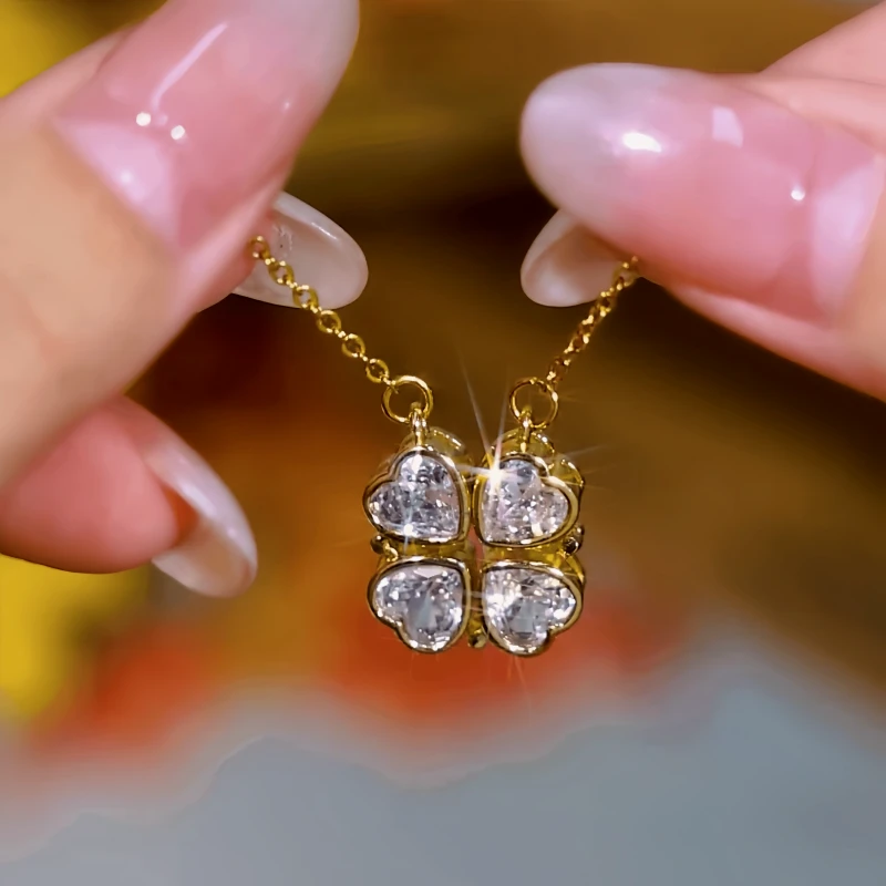 Close-up of the pendant and clasp on the Magnetic Heart Necklace