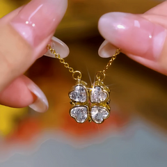 Close-up of the pendant and clasp on the Magnetic Heart Necklace