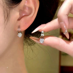 14K Gold-Plated Zircon Diamond Little Hoop Earrings - elegant Little Hoop Earrings