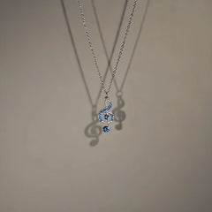14K Gold-Plated Zircon Diamond Musical Note Necklace - beautiful Musical Note Necklace