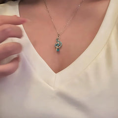 14K Gold-Plated Zircon Diamond Musical Note Necklace worn to showcase its length and pendant detail