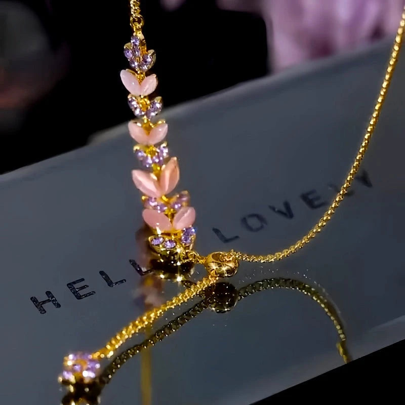 Close-up of the pendant and clasp on the Wheat Pendant Necklace