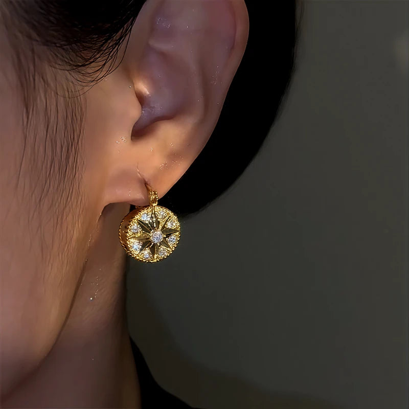 Close-up detail of the sparkling zircons and plating on the North Star Compass