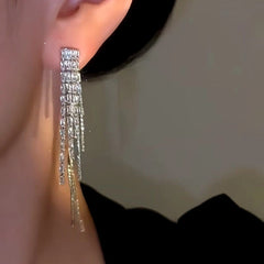 Close-up detail of the sparkling zircons and plating on the Dainty Tassel Jackets