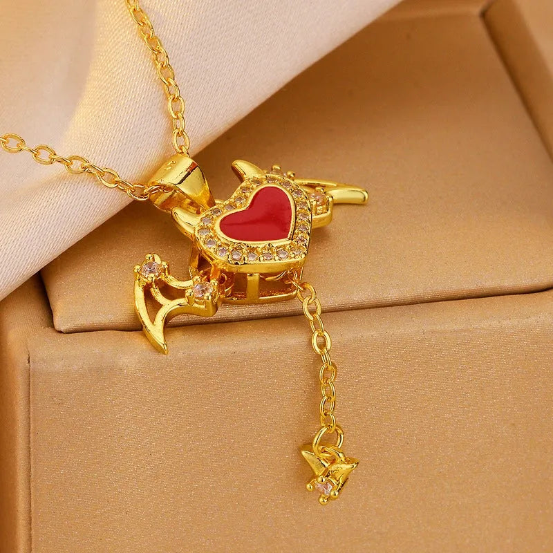 Close-up of the pendant and clasp on the Devilish Heart Pendant