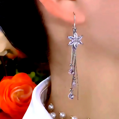 Close-up detail of the sparkling zircons and plating on the Ice Flower Tassel