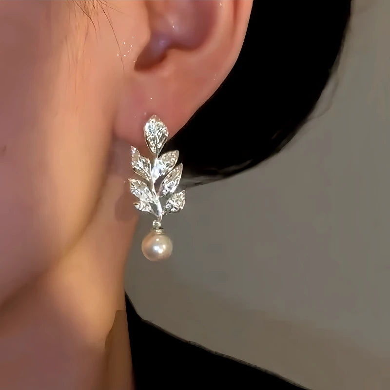 Close-up detail of the sparkling zircons and plating on the Silver Leaf Bead