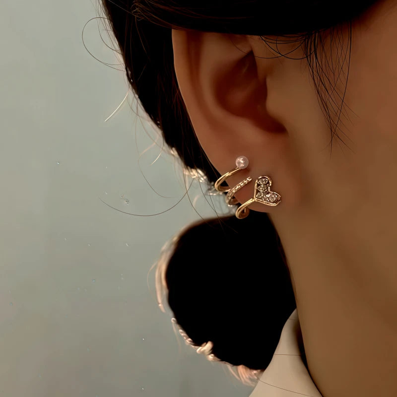 Close-up detail of the sparkling zircons and plating on the Layered Heart Pearl